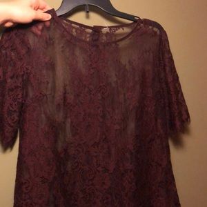 Burgundy Lace shirt